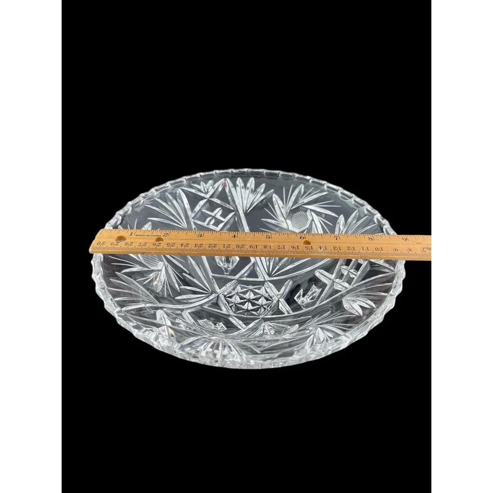 Anchor Hocking Prescut Clear Footed Candy Nut‎ Dish EAPC 8 3/4
